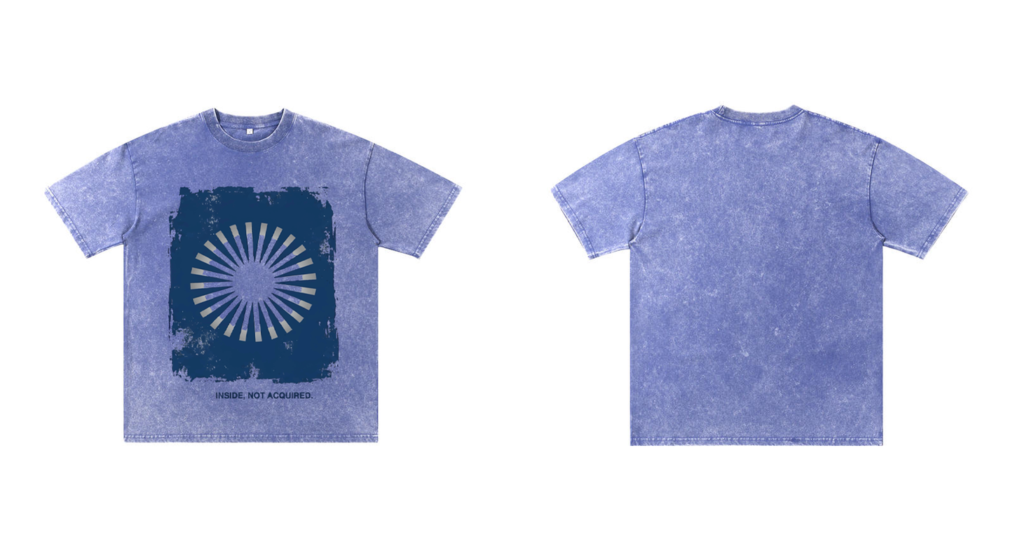 Oversized Tshirts for Men Short Sleeve Vintage Washed Basic Loose Tees THE BLUE SUN ChromaBrite Clothing