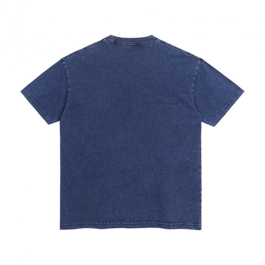 "Live Towards the Sun" Sunflower Acid Wash Tee Denim-Effect Washed Cotton