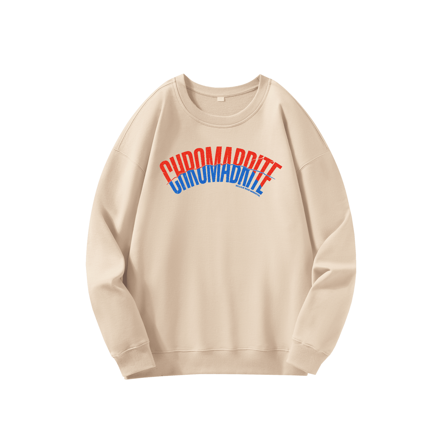 Chromadize Oversized Crewneck Sweatshirt – Vintage Letter Graphic Heavyweight Pullover ChromaBrite Clothing