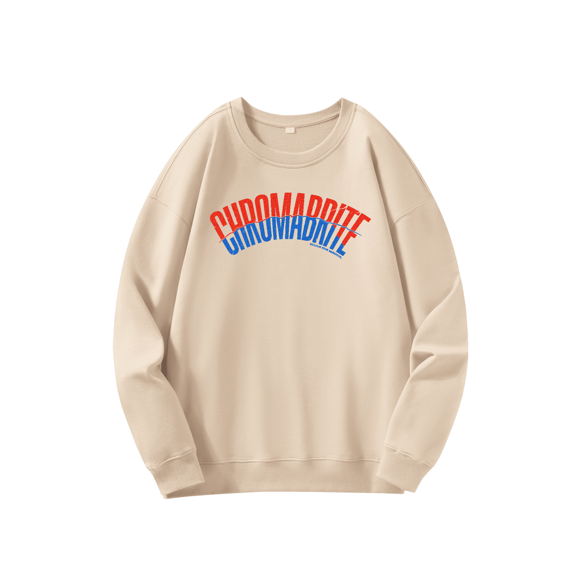 Chromadize Oversized Crewneck Sweatshirt – Vintage Letter Graphic Heavyweight Pullover ChromaBrite Clothing