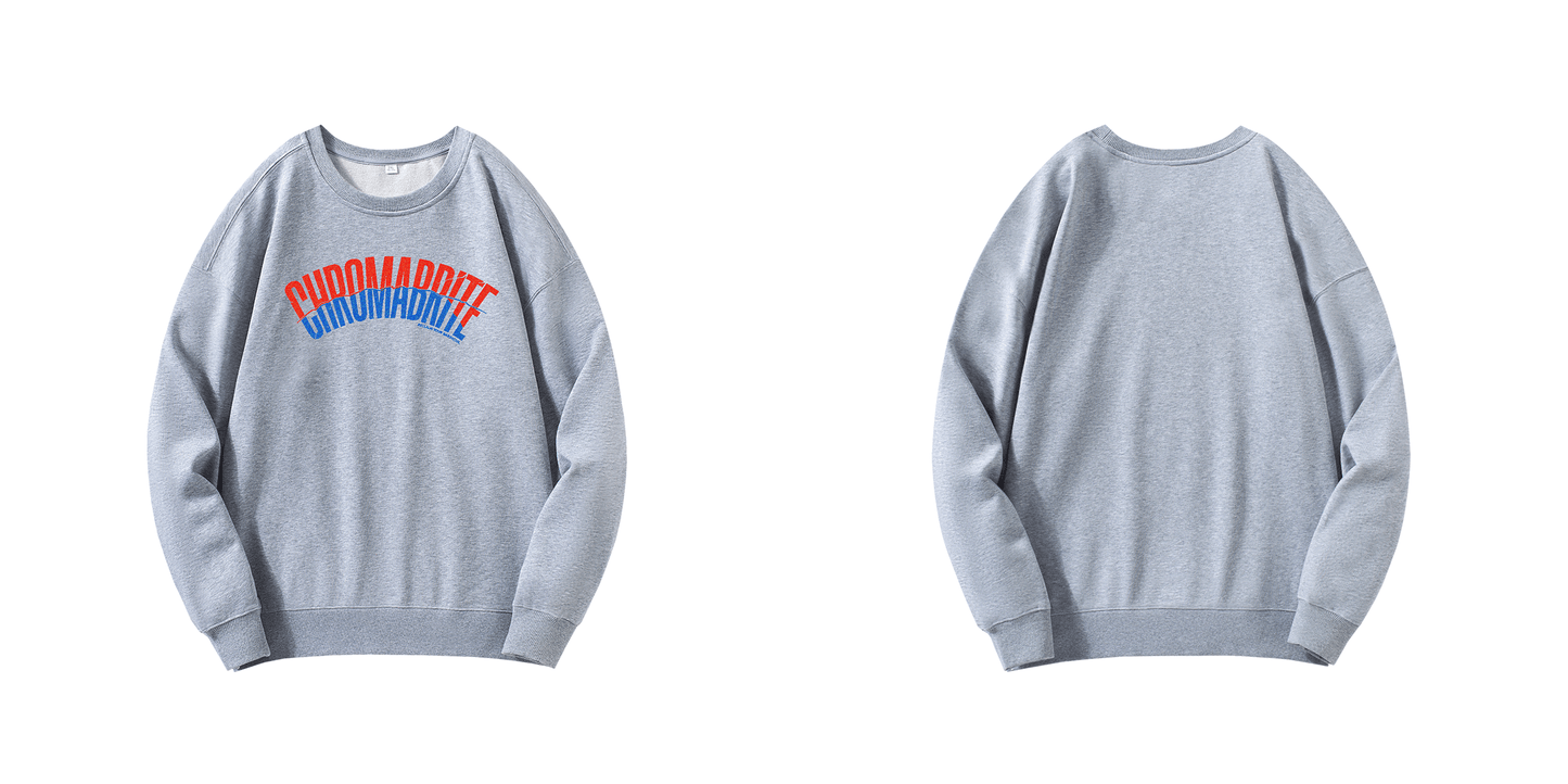 Chromadize Oversized Crewneck Sweatshirt – Vintage Letter Graphic Heavyweight Pullover ChromaBrite Clothing