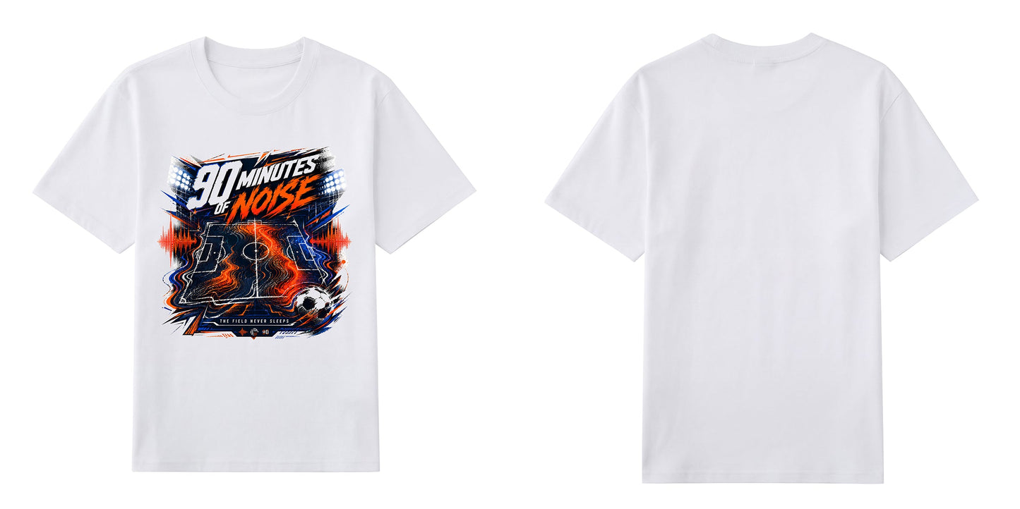 90 Minutes of Noise — World Cup Football Stadium Graphic T-Shirt | Heavyweight 200gsm Cotton