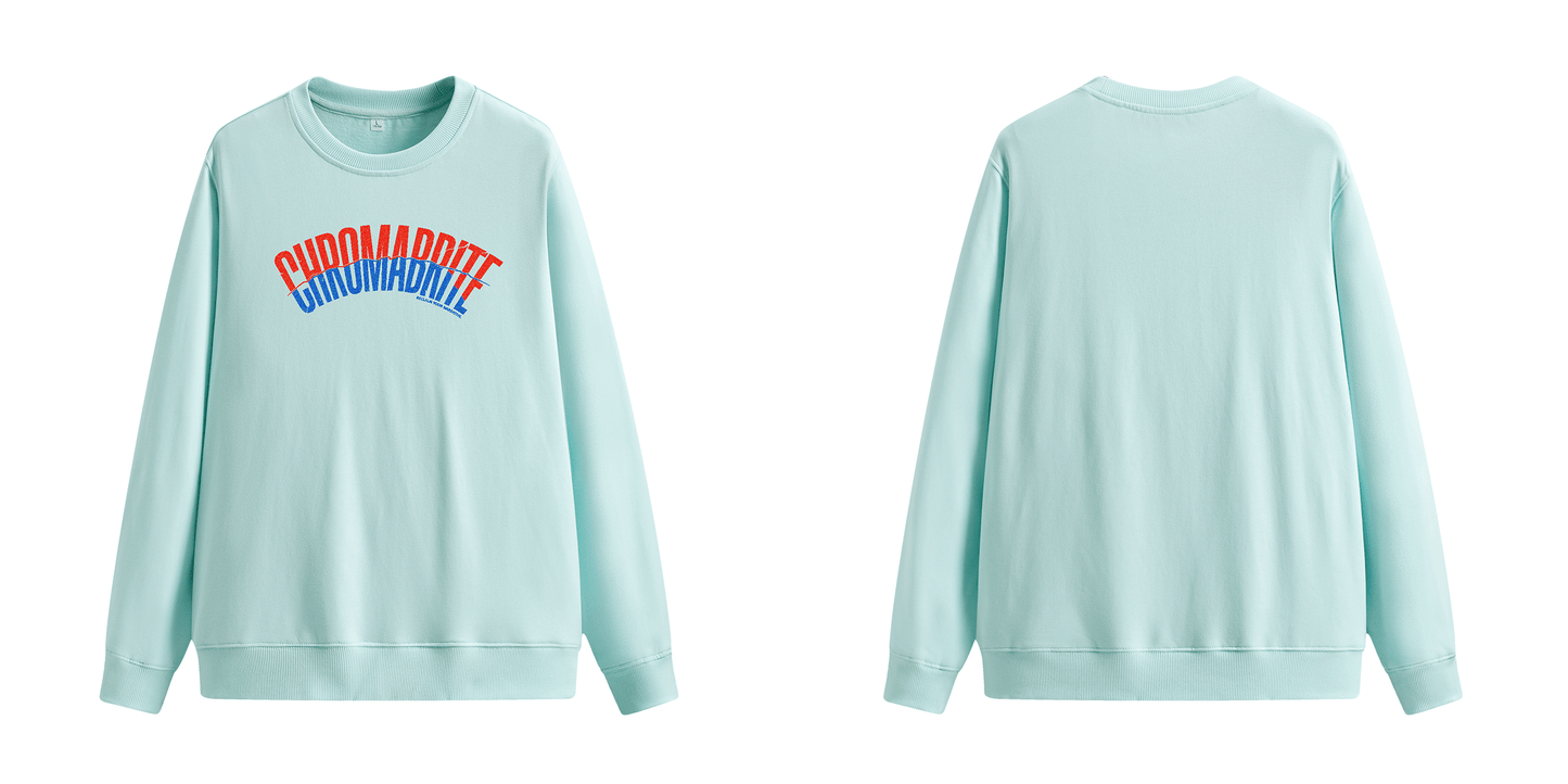 Chromadize Oversized Crewneck Sweatshirt – Vintage Letter Graphic Heavyweight Pullover ChromaBrite Clothing