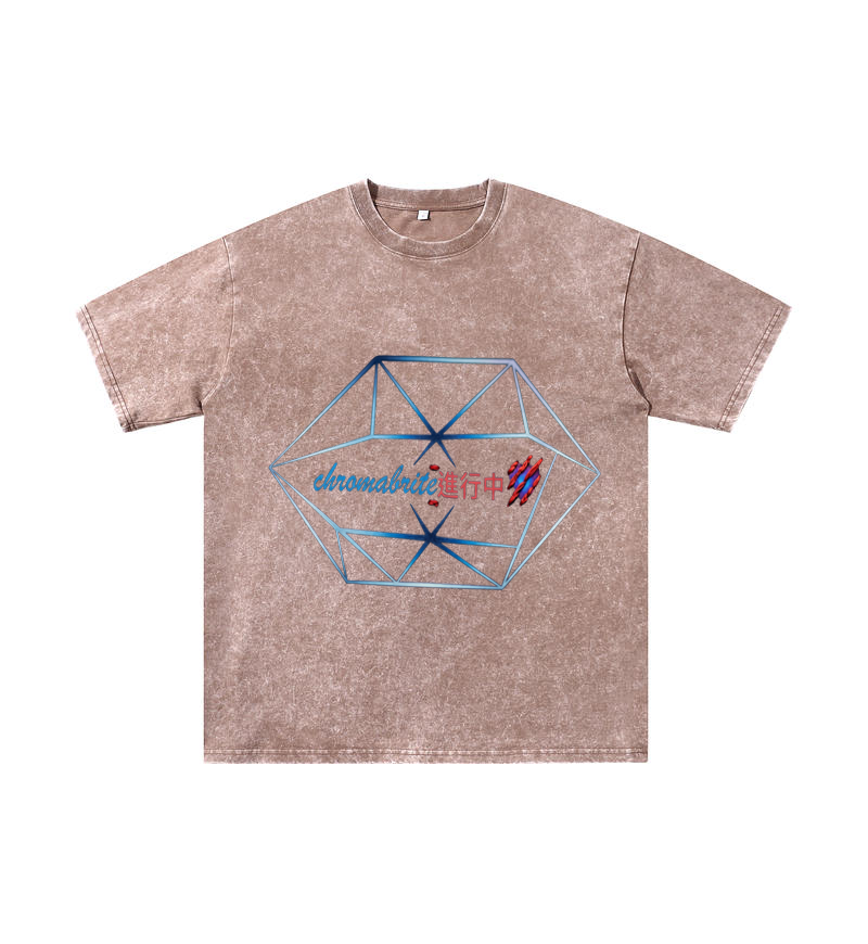 Chromabrite Oversized Acid Wash T-Shirt – Graphic Print Crew Neck T-Shirt for Men Women ChromaBrite Clothing
