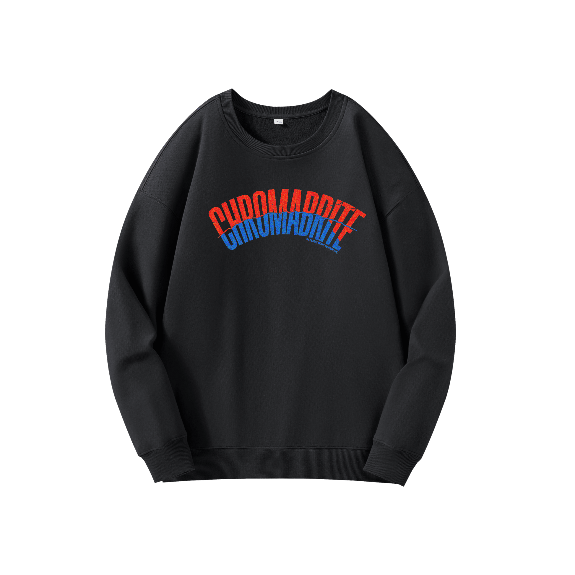 Chromadize Oversized Crewneck Sweatshirt – Vintage Letter Graphic Heavyweight Pullover ChromaBrite Clothing