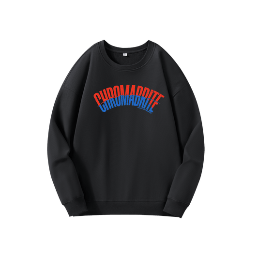Chromadize Oversized Crewneck Sweatshirt – Vintage Letter Graphic Heavyweight Pullover