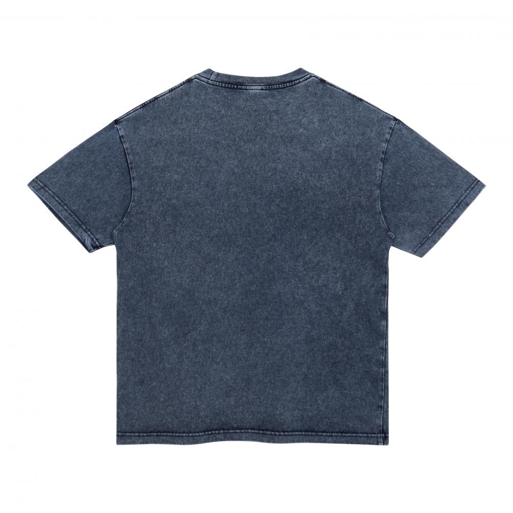 ChromaBrite "Morning Person" Cat Graphic T-Shirt | Distressed Oversized Boxy Tee Denim-Effect Washed Cotton ChromaBrite Clothing