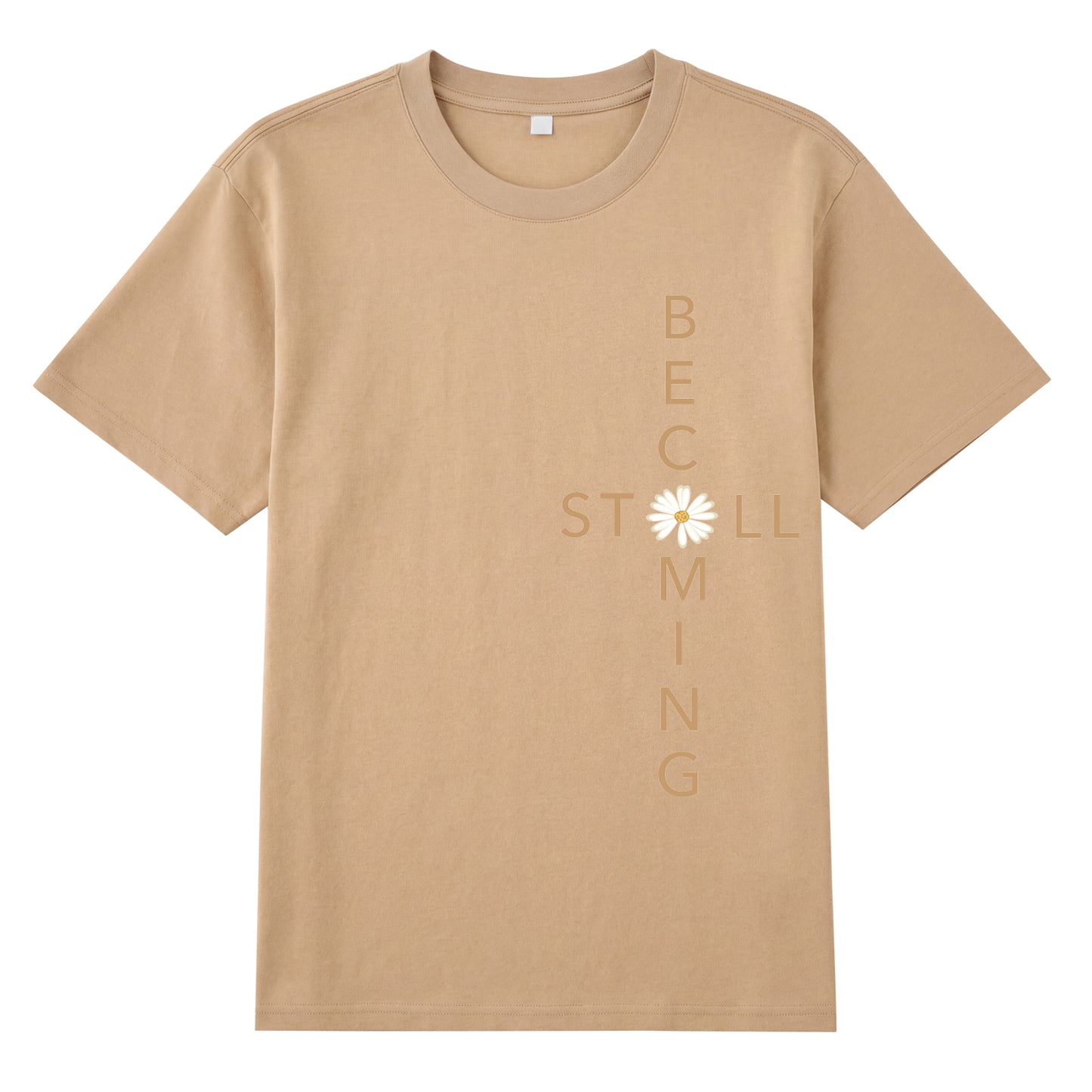 Detail view of yellow t恤 featuring Flower stillbecoming Staple Tee