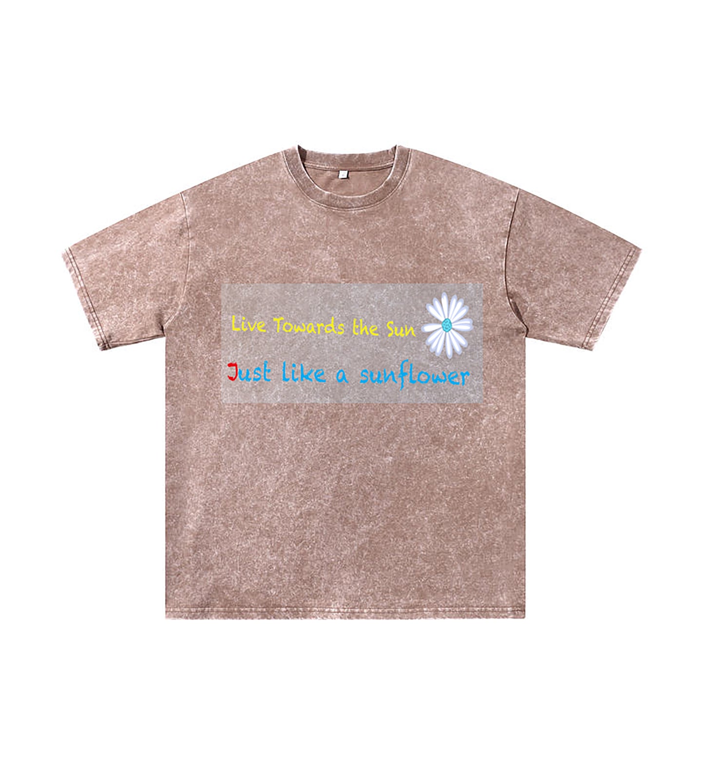 Detail view of brown t恤 featuring Sunward Bloom Vintage Tee