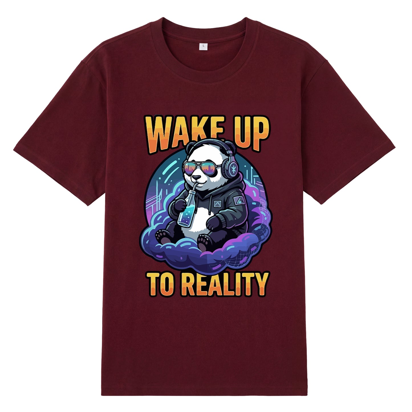 Alternate angle of red t恤 featuring Wake up to reality Staple Tee
