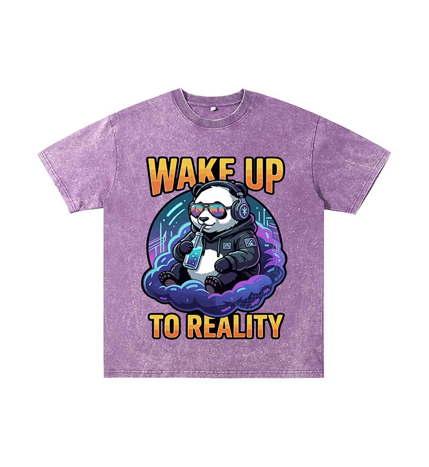 Alternate angle of purple t恤 featuring Wake up to reality Vintage Tee