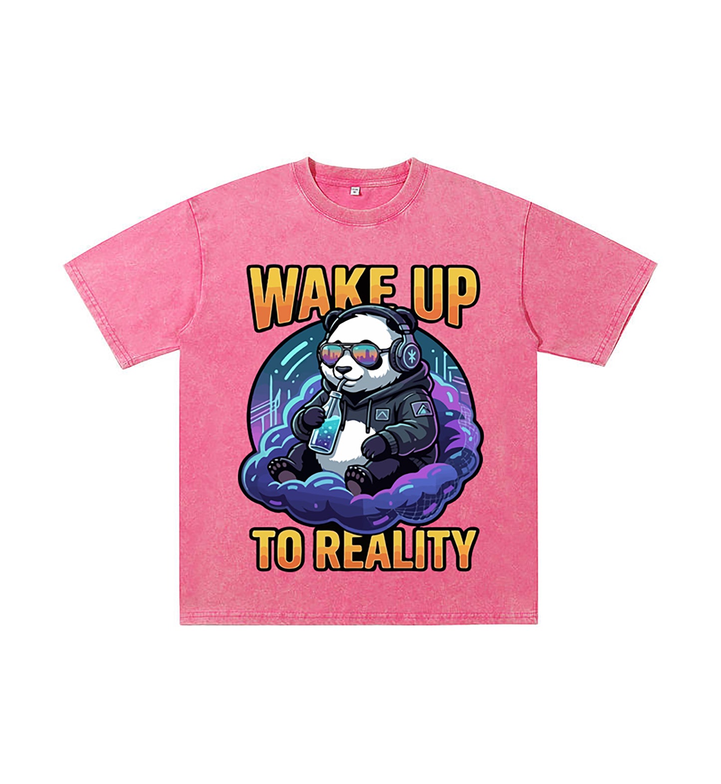 Detail view of red t恤 featuring Wake up to reality Vintage Tee