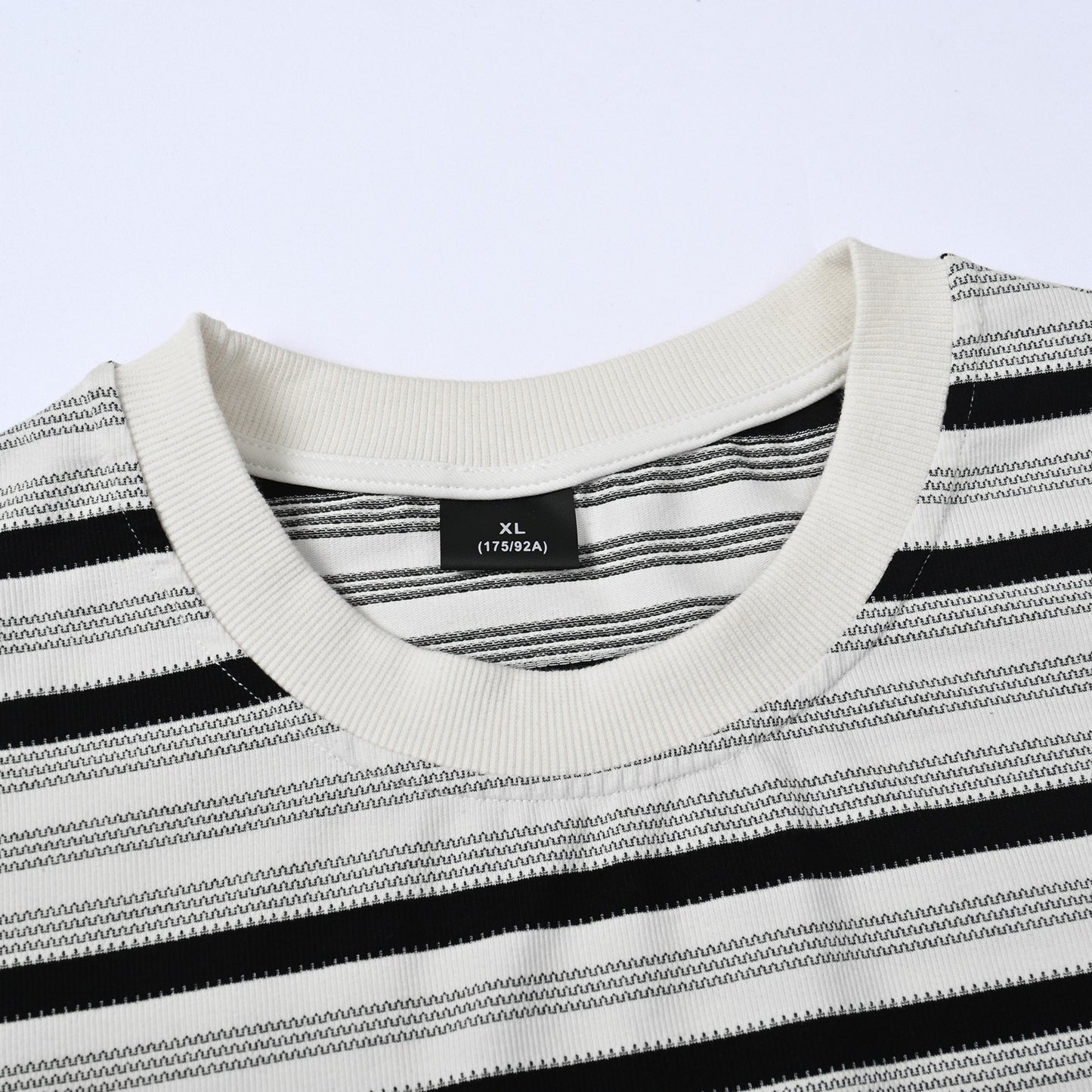 Yarn-Dyed Stripe T-Shirt 200GSM | Relaxed Drop-Shoulder | Grey-Black Tee ChromaBrite Clothing - 展示11