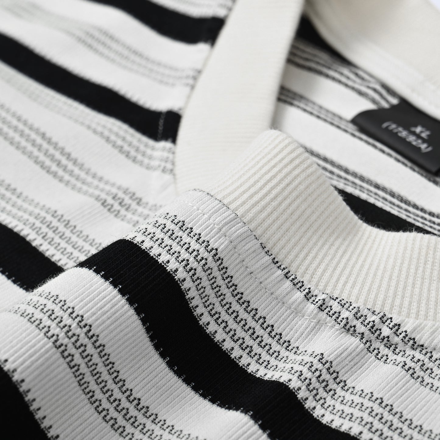 Yarn-Dyed Stripe T-Shirt 200GSM | Relaxed Drop-Shoulder | Grey-Black Tee ChromaBrite Clothing - 展示12