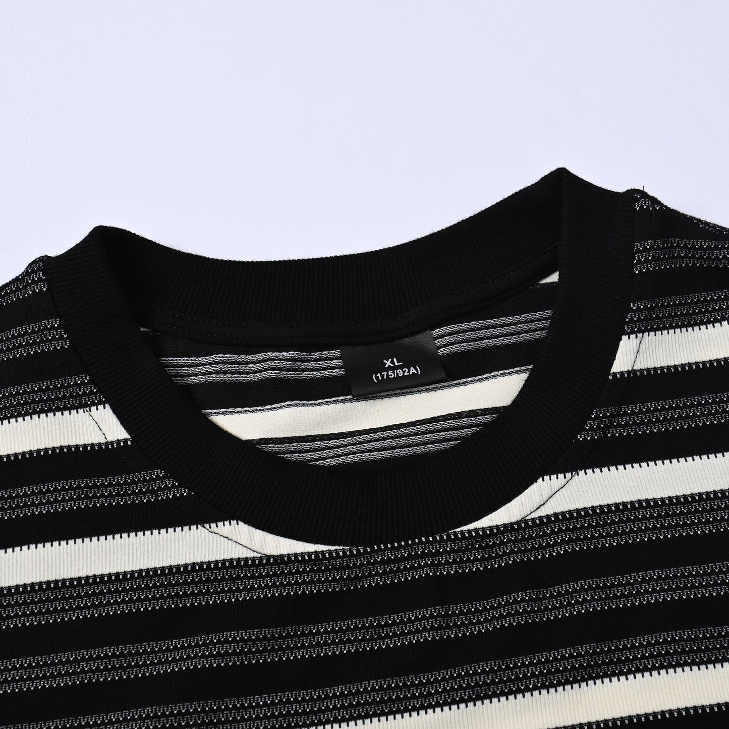 Yarn-Dyed Stripe T-Shirt 200GSM | Relaxed Drop-Shoulder | Grey-Black Tee ChromaBrite Clothing - 展示7