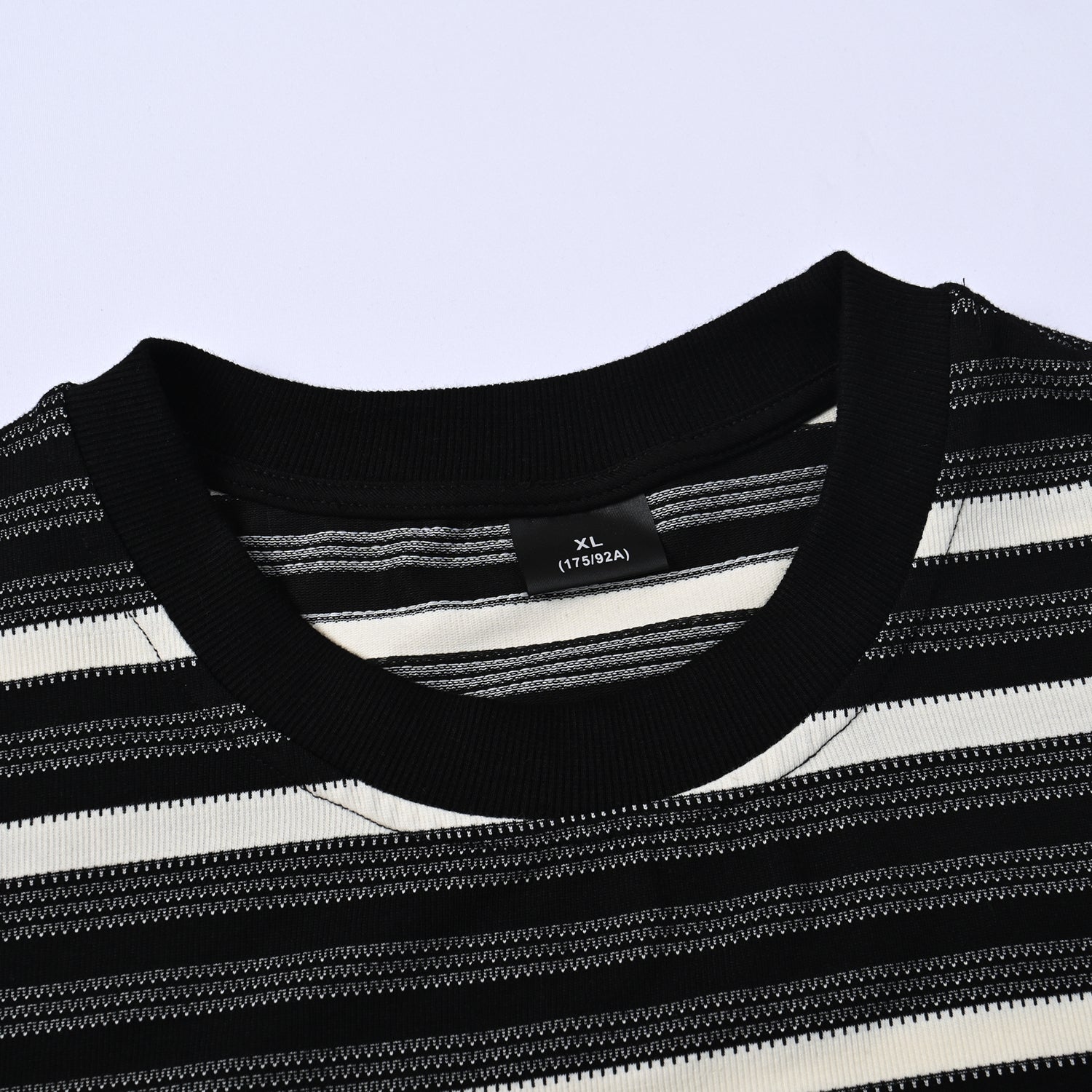 Yarn-Dyed Stripe T-Shirt 200GSM | Relaxed Drop-Shoulder | Grey-Black Tee ChromaBrite Clothing - 展示7